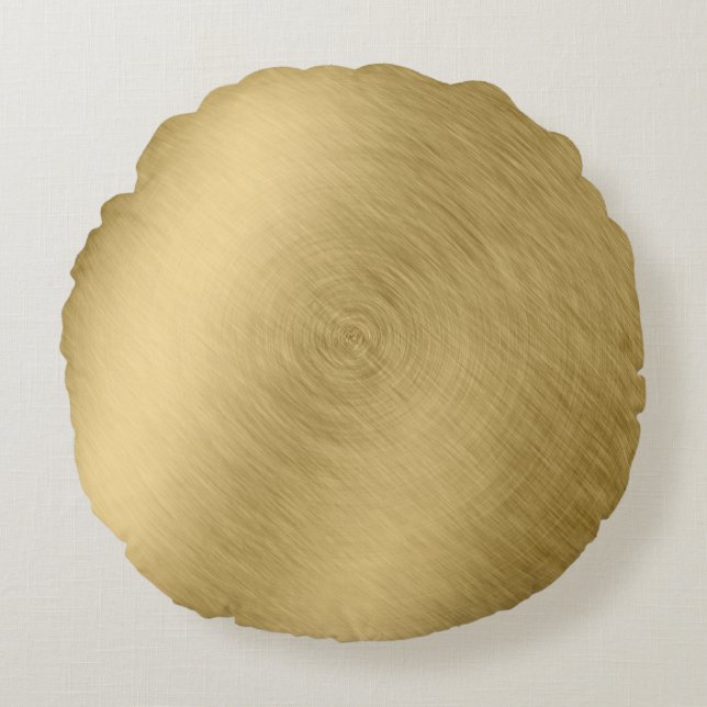 Gold metal brushed background or textureabstract,a round cushion (Front)