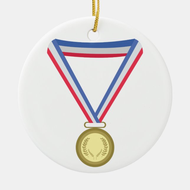 Gold Metal Ceramic Ornament (Front)