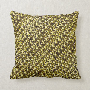 Gold Metal Chain Mail Metallic Mediaeval Armour Cushion