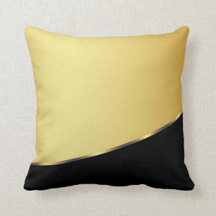 Gold Metal Elegant Modern Black Cushion