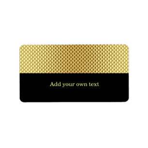 Gold Metal Glitter Black Label Gift Sticker