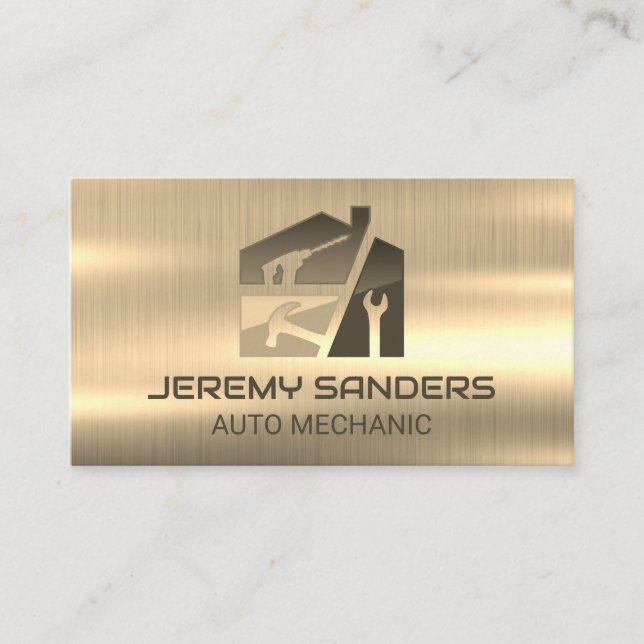 Gold Metal | Hand Tools | Repair Business Card (Front)