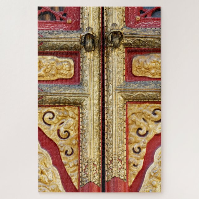 Gold Metal Lace on Door Jigsaw Puzzle (Vertical)