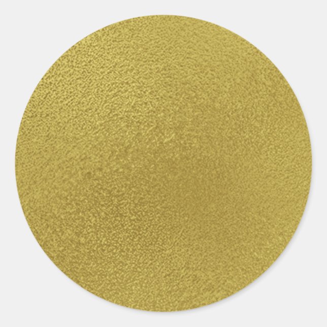 Gold Metal Pattern Classic Round Sticker (Front)