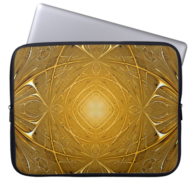Gold metal pattern design laptop sleeve (Front)