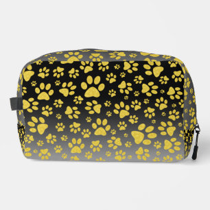 Gold metal pattern paws on gradient background dopp kit