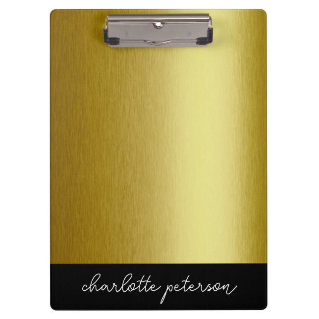 Gold Metal Personalised Clipboard (Front)