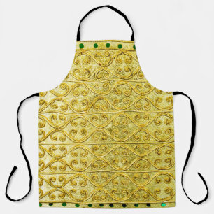 Gold metal seamless pattern apron