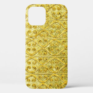Gold metal seamless pattern iPhone 12 case
