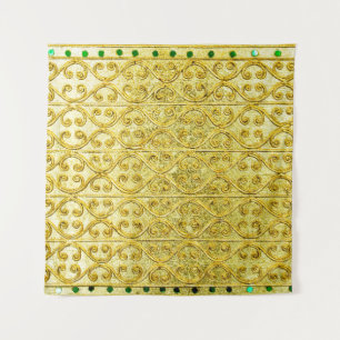 Gold metal seamless pattern tapestry