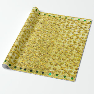 Gold metal seamless pattern wrapping paper