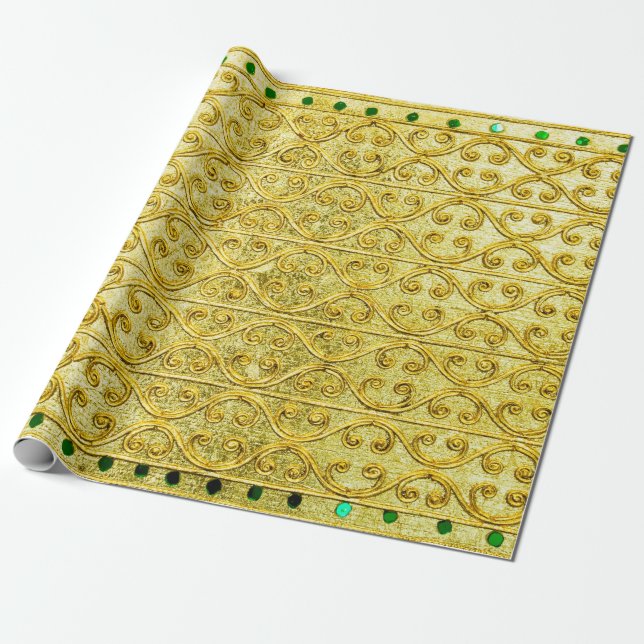 Gold metal seamless pattern  wrapping paper (Unrolled)
