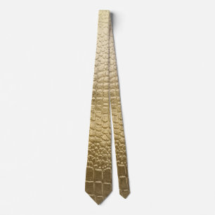 Gold Metal Snakeskin Pattern Tie