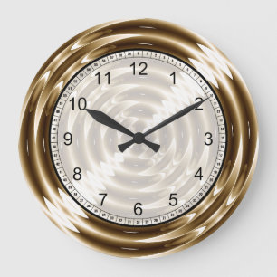 Gold Metal Spiral Large Clock