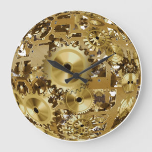 Gold Metal Steampunk Wall Clock