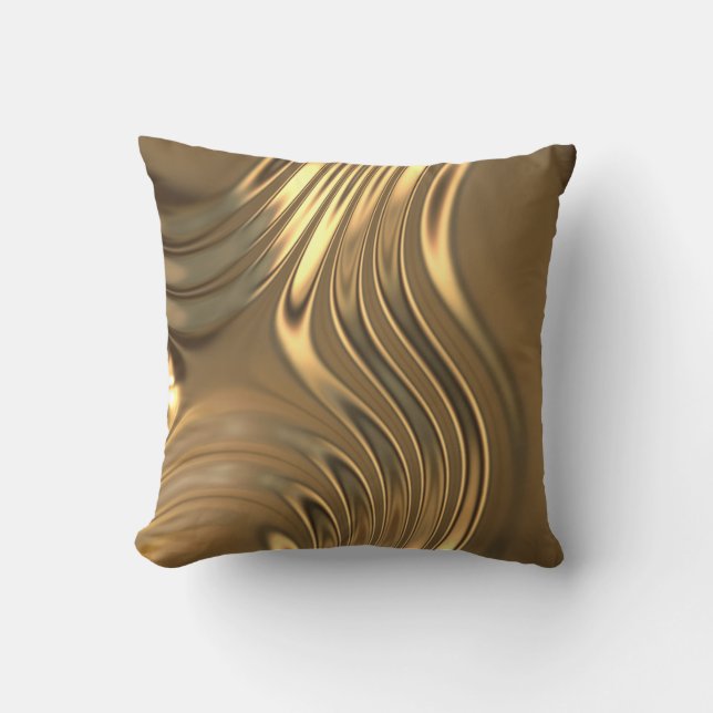 Gold Metal Swirling Design Cushion (Front)
