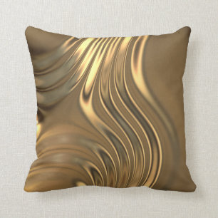 Gold Metal Swirling Design Cushion