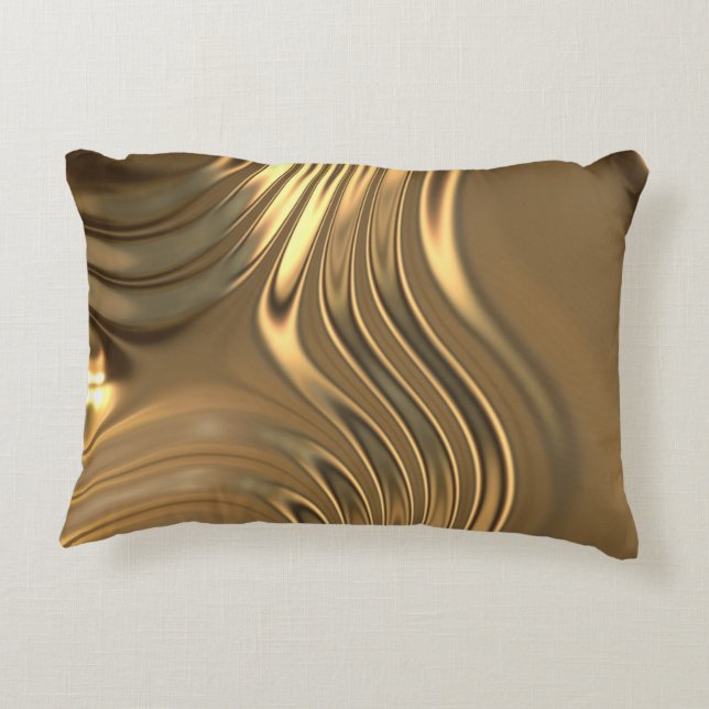 Gold Metal Swirling Design Decorative Cushion (Back)