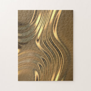 Gold Metal Swirling Design Jigsaw Puzzle