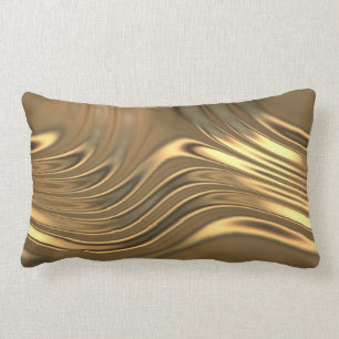 Gold Metal Swirling Design Lumbar Cushion