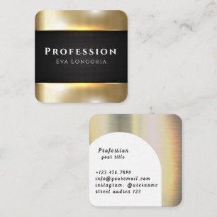 Gold Metal Vector Metallic Steel iron  Square Business Card