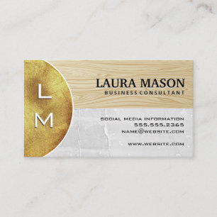 Gold Metal Wood Marble Business Card