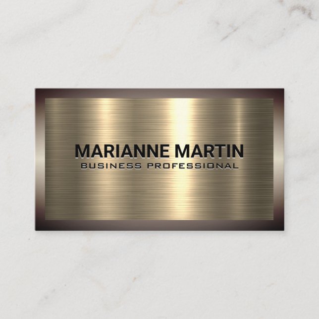 Gold Metallic Aluminium Silver Brushed | Industria Business Card (Front)