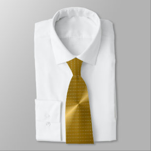 Gold Metallic and Polka Dots Unique Pattern Tie