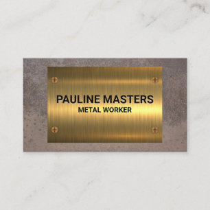 Gold Metallic and Screws Rusted Metal Texture Appointment Card
