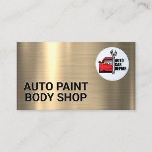 Gold Metallic   Auto Car Repair Logo Business Card