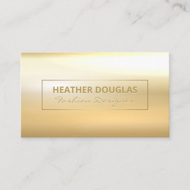 Gold Metallic Background Business Card (Front)