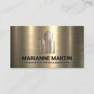 Gold Metallic Background   Corporate Buidlings Business Card