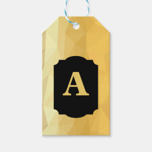 Gold metallic black calligraphy personal monogram gift tags