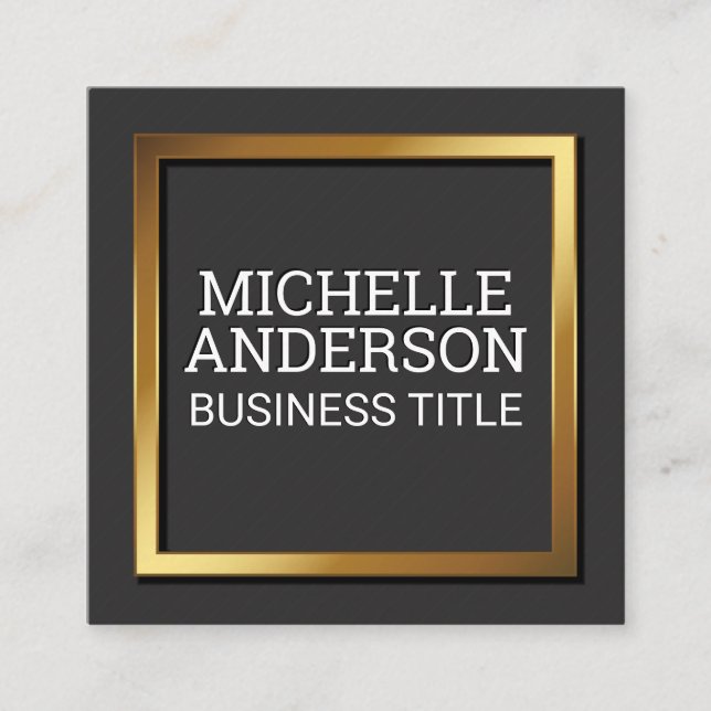 Gold Metallic Border Loyalty Card (Front)