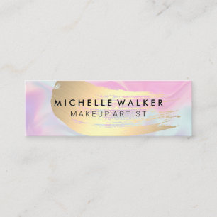 Gold Metallic Brush Stroke Pastel Liquid Blend Mini Business Card