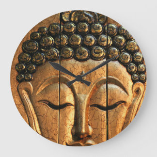 Gold Metallic Buddha Large Clock