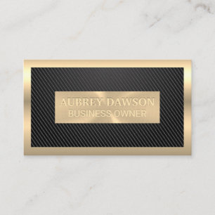Gold Metallic Carbon Fibre Pattern Business Card