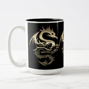 Gold Metallic Dragon Two-Tone Coffee Mug