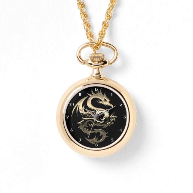 Gold Metallic Dragon Watch (Front)