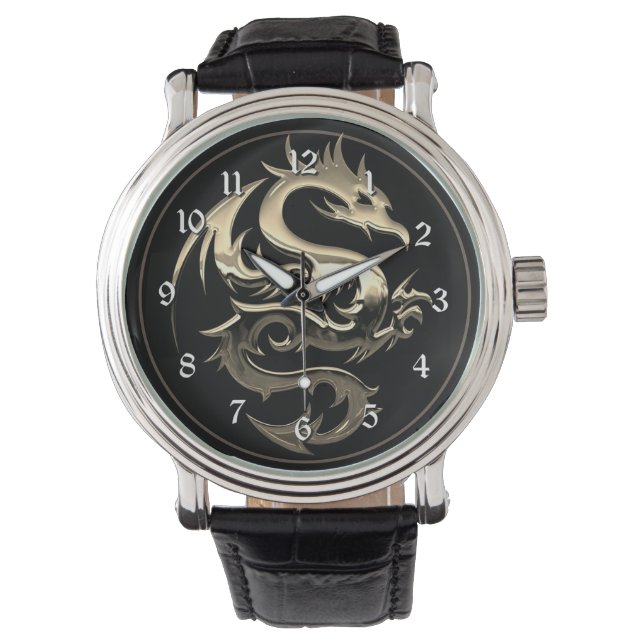 Gold Metallic Dragon Watch (Front)