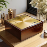 Gold Metallic Dripping Glitter Personalised Gift Box<br><div class="desc">This luxurious Jewellery box features a dazzling display of dripping gold glitter set against a backdrop of polished, brushed metal. The shimmering gold drips create a mesmerising effect, exuding elegance and sophistication. Perfectly suited for a mahogany jewellery box, this glamourous design adds a touch of opulence to your treasured keepsakes....</div>