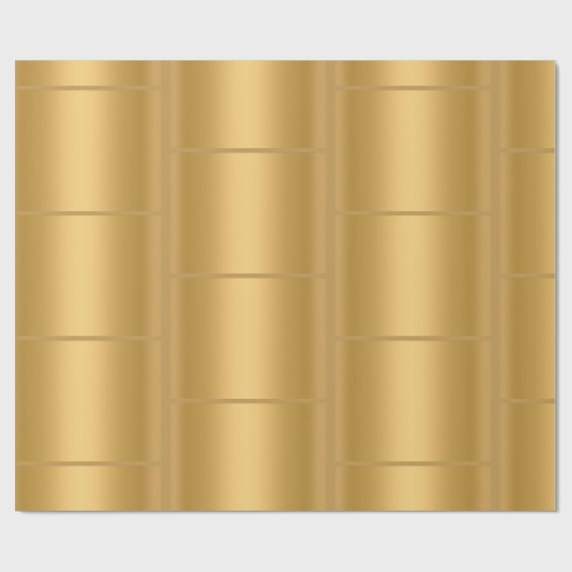 GOLD METALLIC ELEGANT BIRTHDAY WEDDING WRAP WRAPPING PAPER (Flat)