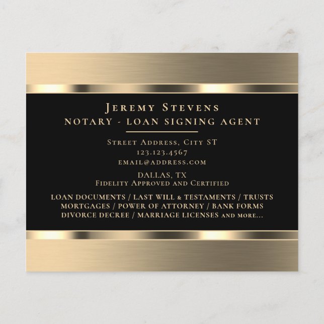Gold metallic elegant flyer  (Back)