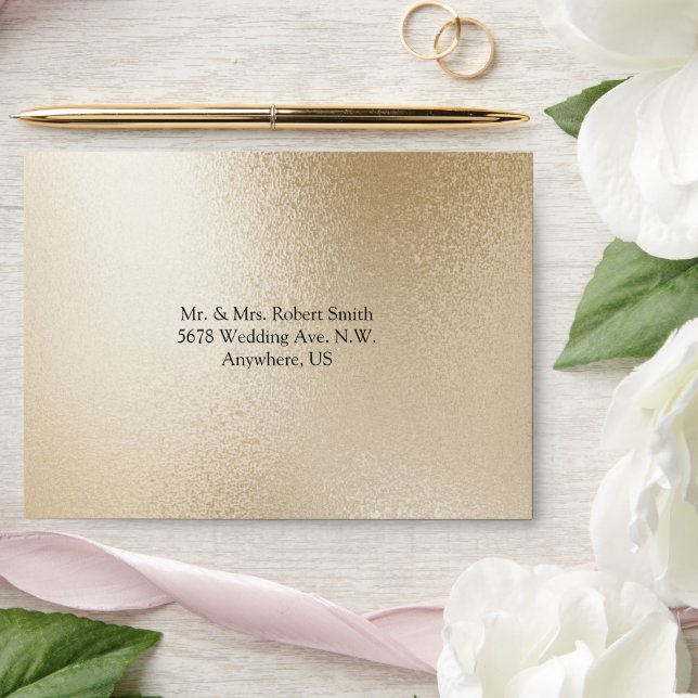 Gold Metallic Elegant Modern Chic Wedding Envelope (Wedding)