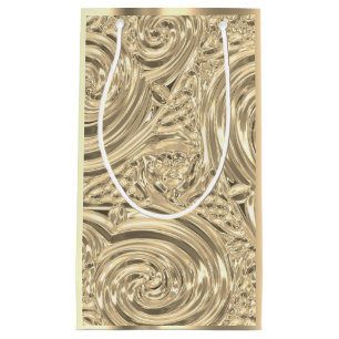 Gold metallic engraved look gift bag