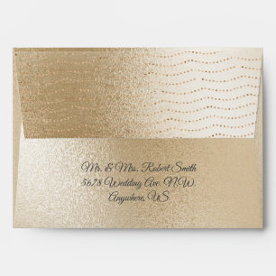 Gold Metallic Fairy Lights Wedding Envelope