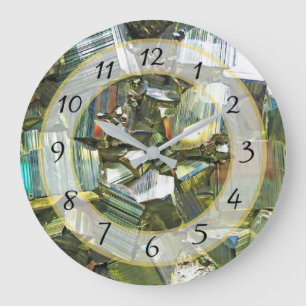 Gold Metallic Faux Stone Gem Clock