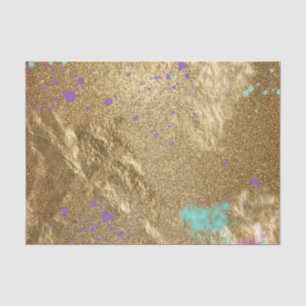 Gold Metallic Foil Glitter Artistic Modern Glam Tissue Paper