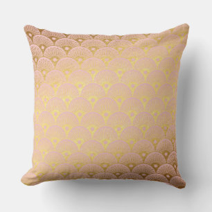 Gold Metallic Foil Mermaid Scales Pink Modern Cushion