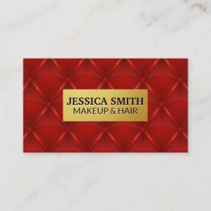 Gold Metallic Frame   Red Upholstered Background Business Card